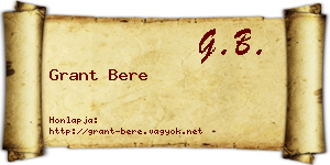 Grant Bere névjegykártya